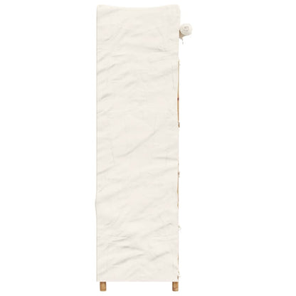 Bamboo Wardrobe Cabinet with Hanging Rail Shelf Freestanding Clothes Storage