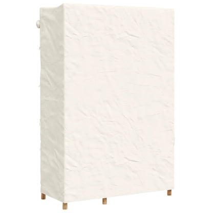 Bamboo Wardrobe Cabinet with Hanging Rail Shelf Freestanding Clothes Storage