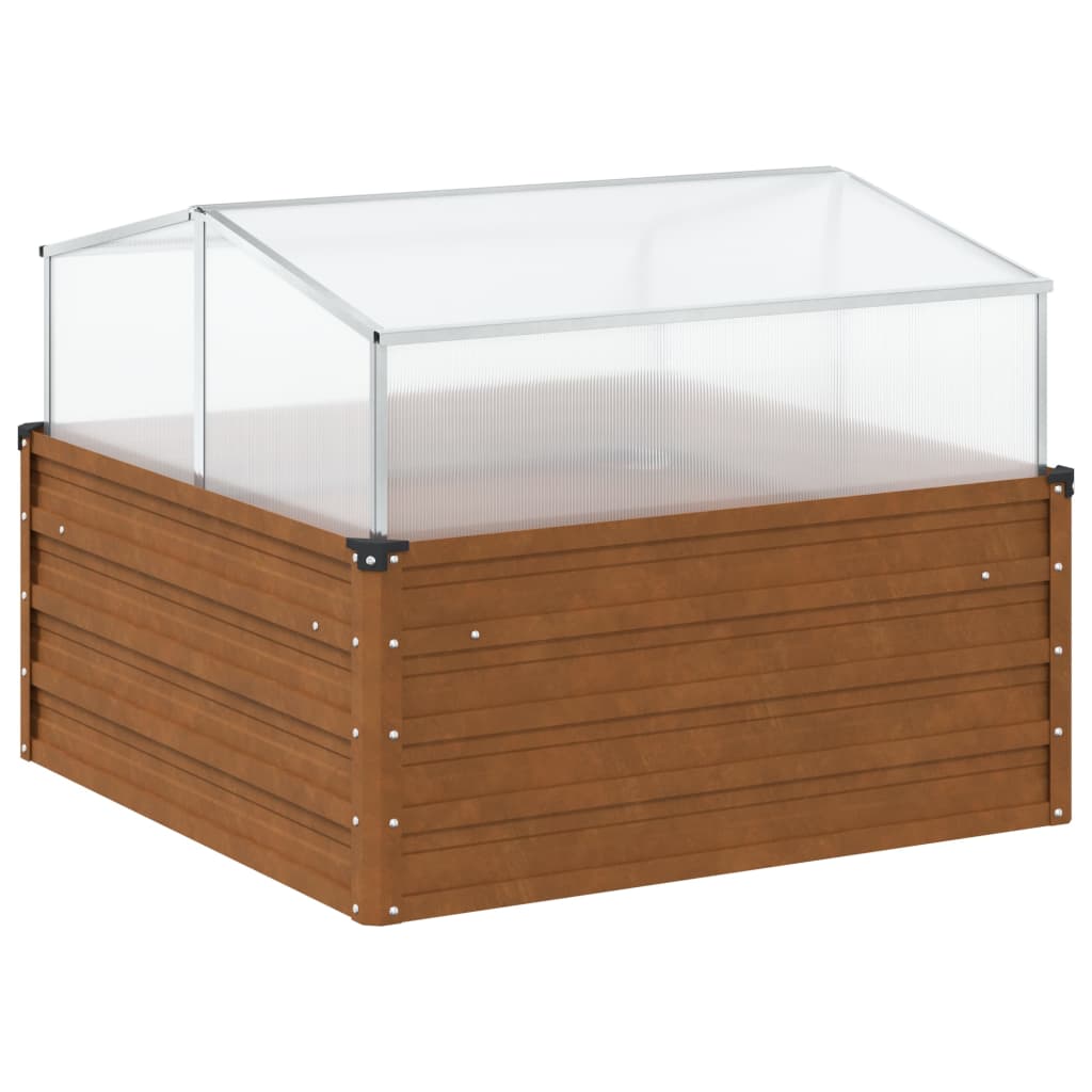 Raised Garden Bed Greenhouse Combo Weathering Steel | HomeAndLiving