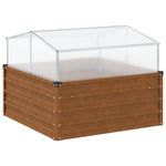 Raised Garden Bed Greenhouse Combo Weathering Steel | HomeAndLiving