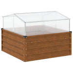 Raised Garden Bed Greenhouse Combo Weathering Steel | HomeAndLiving