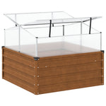 Raised Garden Bed Greenhouse Combo Weathering Steel | HomeAndLiving