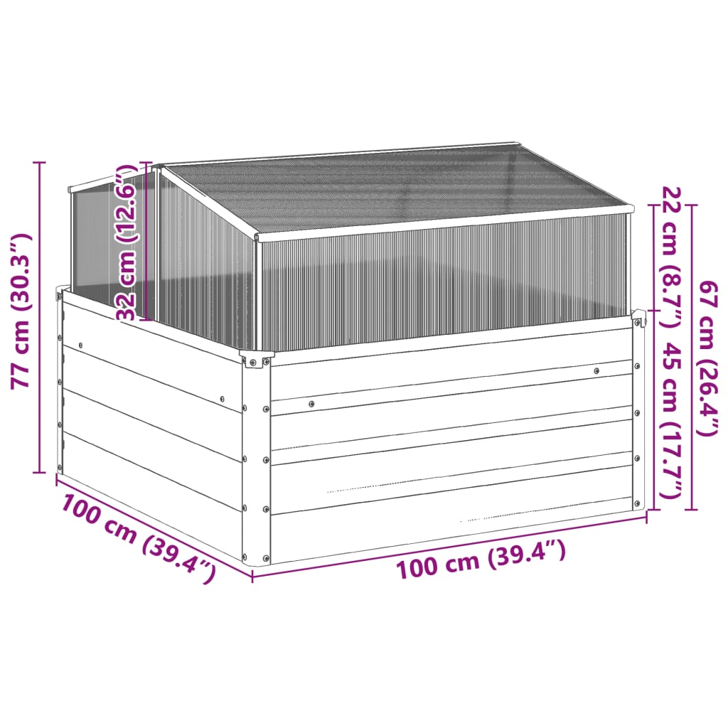 Raised Garden Bed Greenhouse Combo Weathering Steel | HomeAndLiving