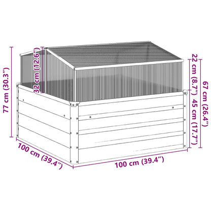Raised Garden Bed Greenhouse Combo Weathering Steel | HomeAndLiving