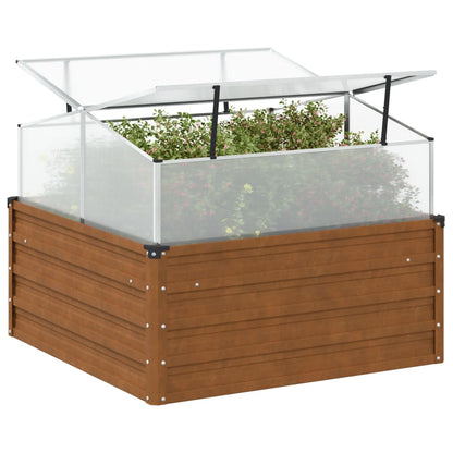 Raised Garden Bed Greenhouse Combo Weathering Steel | HomeAndLiving