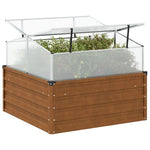 Raised Garden Bed Greenhouse Combo Weathering Steel | HomeAndLiving