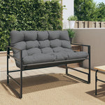 Garden Bench with Cushion Taupe 113 cm Steel