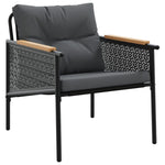 4 Piece Balcony Furniture Set with Cushions Black - Steel