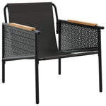 4 Piece Balcony Furniture Set with Cushions Black - Steel