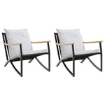 Garden Chairs with Cushions 2 pcs Black Steel