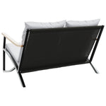 Garden Bench with Cushions 120 cm Black Steel