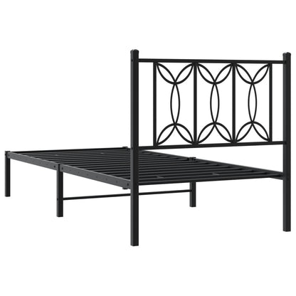 Metal Bed Frame with Headboard Black\White