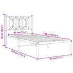 Metal Bed Frame with Headboard Black\White