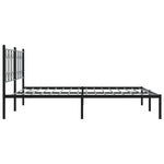 Stylish Metal Bed Frame with Headboard Black King Size