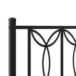 Stylish Metal Bed Frame with Headboard Black King Size