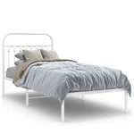 Metal Bed Frame with Headboard Black\White