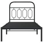 Metal Bed Frame with Headboard Black Single Size