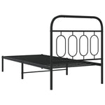 Metal Bed Frame with Headboard Black Single Size