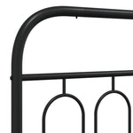 Metal Bed Frame with Headboard Black Single Size