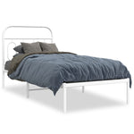 Metal Bed Frame with Headboard Black Single Size