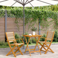 Elegant 3 Piece Bistro Set Beige Indoor Outdoor Use Modern Living 