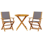 Space Saving 3 Piece Bistro Set Anthracite Relaxing Seating Summer