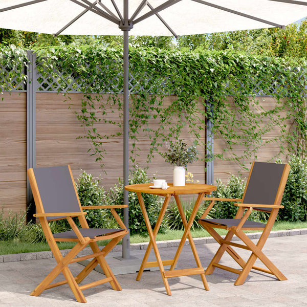 Space Saving 3 Piece Bistro Set Anthracite Relaxing Seating Summer