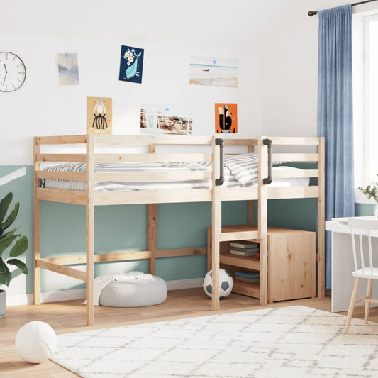 Stylish Kids' Loft Bed without Mattress Solid Wood Pine