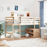 Kids' Loft Bed without Mattress Single Solid Wood Pine