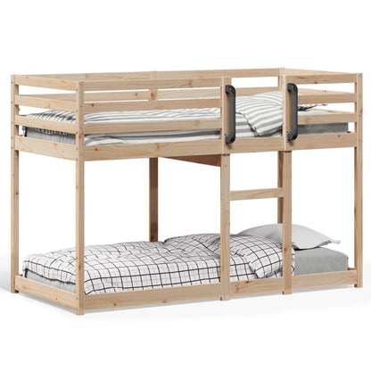 Solid Pine Bunk Bed for Kids with Guardrails and Slatted Base