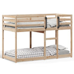 Solid Pine Bunk Bed for Kids with Guardrails and Slatted Base