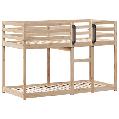 Solid Pine Bunk Bed for Kids with Guardrails and Slatted Base