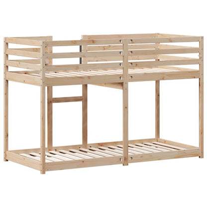 Solid Pine Bunk Bed for Kids with Guardrails and Slatted Base