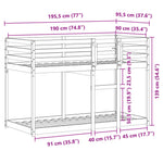 Solid Pine Bunk Bed for Kids with Guardrails and Slatted Base