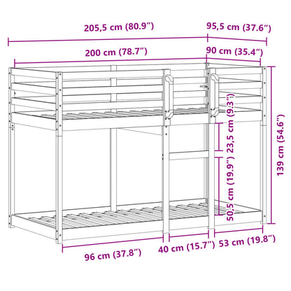 Single Bunk Bed Solid Pine Wood Loft Bed with Slatted Base Compact Design