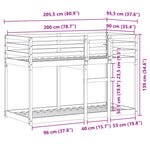 Single Bunk Bed Solid Pine Wood Loft Bed with Slatted Base Compact Design