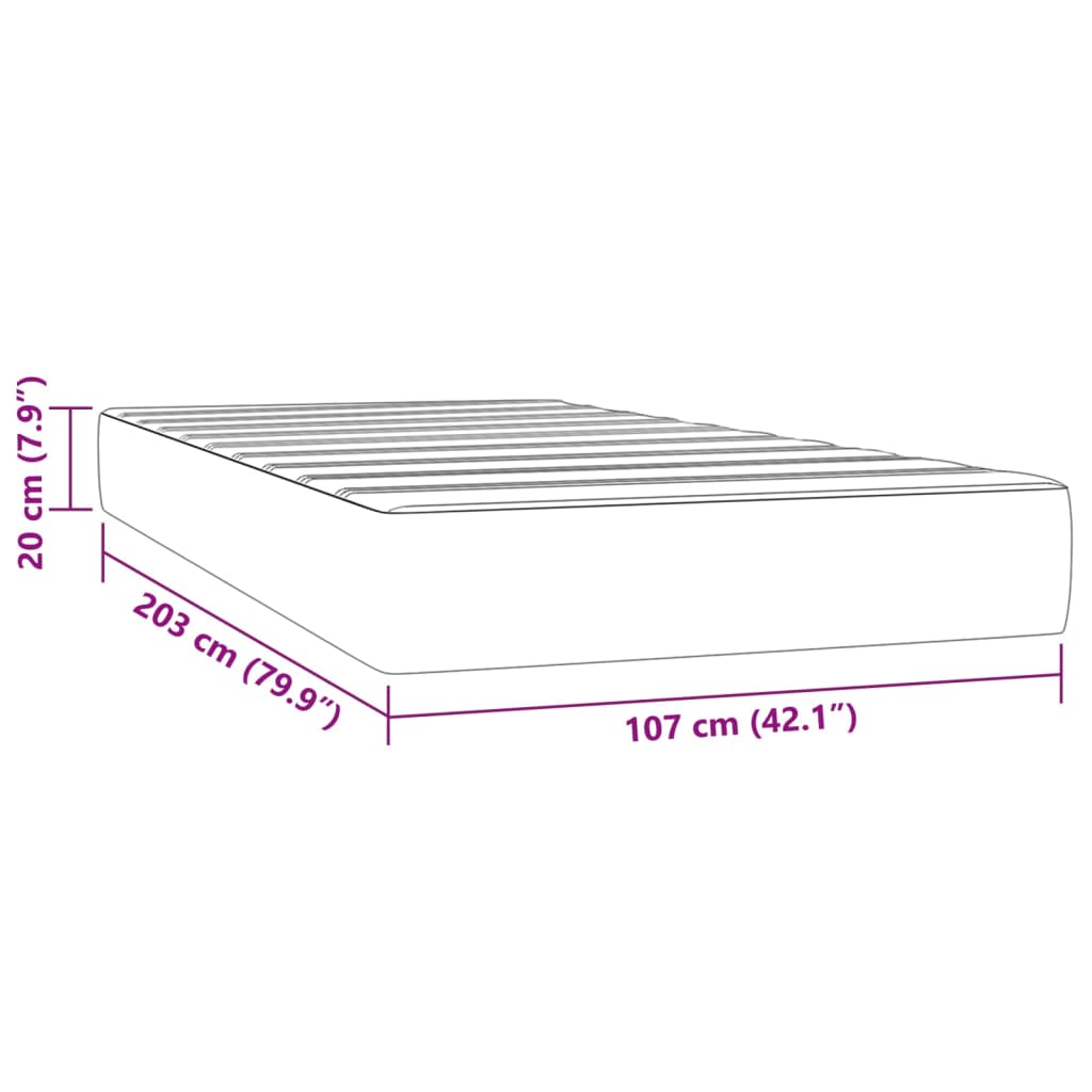 Pocket Spring Bed Mattress Black King Single Size Fabric
