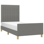 Bed Frame with Headboard Dark Grey King Single - Fabric