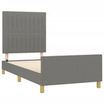 Bed Frame with Headboard Dark Grey King Single - Fabric