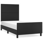 Bed Frame with Headboard Black King Single Size Velvet