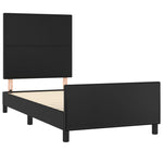 Bed Frame with Headboard Black King Single Size Velvet