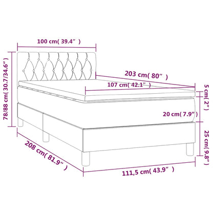 King Single Fabric Bed with Mattress and Medium Firm Support Black