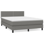 Comfort and Style: Dark Grey Double Size Box Spring Bed with Mattress