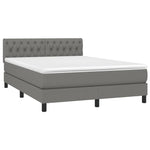 Comfort and Style: Dark Grey Double Size Box Spring Bed with Mattress