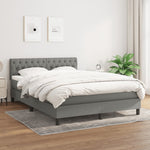 Box Spring Bed with Mattress Dark Grey Queen