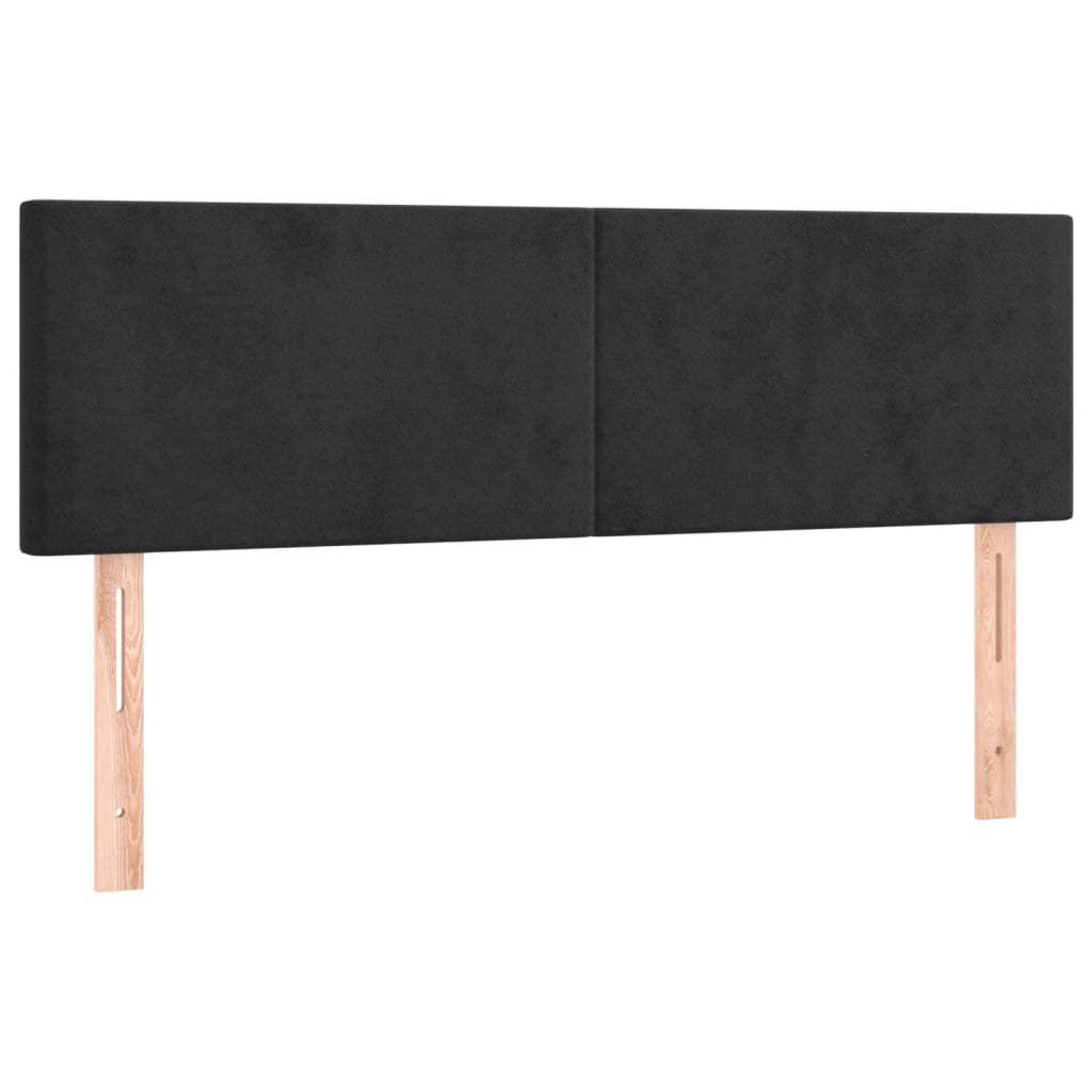 Black Box Spring Bed with Pocket Spring Velvet Mattress Double Size