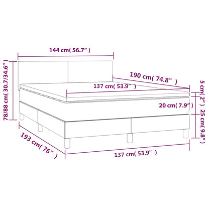 Black Box Spring Bed with Pocket Spring Velvet Mattress Double Size