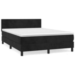 Black Box Spring Bed with Pocket Spring Velvet Mattress Double Size