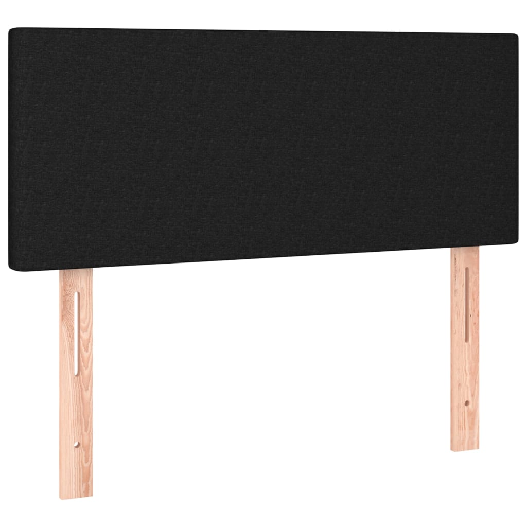 King Single Black Fabric Bed with Mattress and LED Lighting Feature