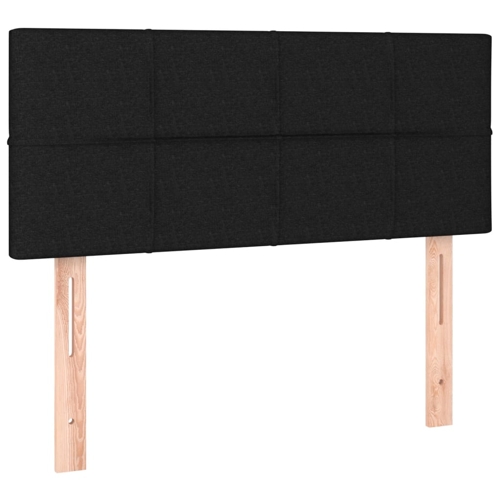 Black King Single Box Spring Bed with LED and Pocket Spring Mattress
